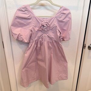 Zara Light Pink Kids Dress with Floral Detail
